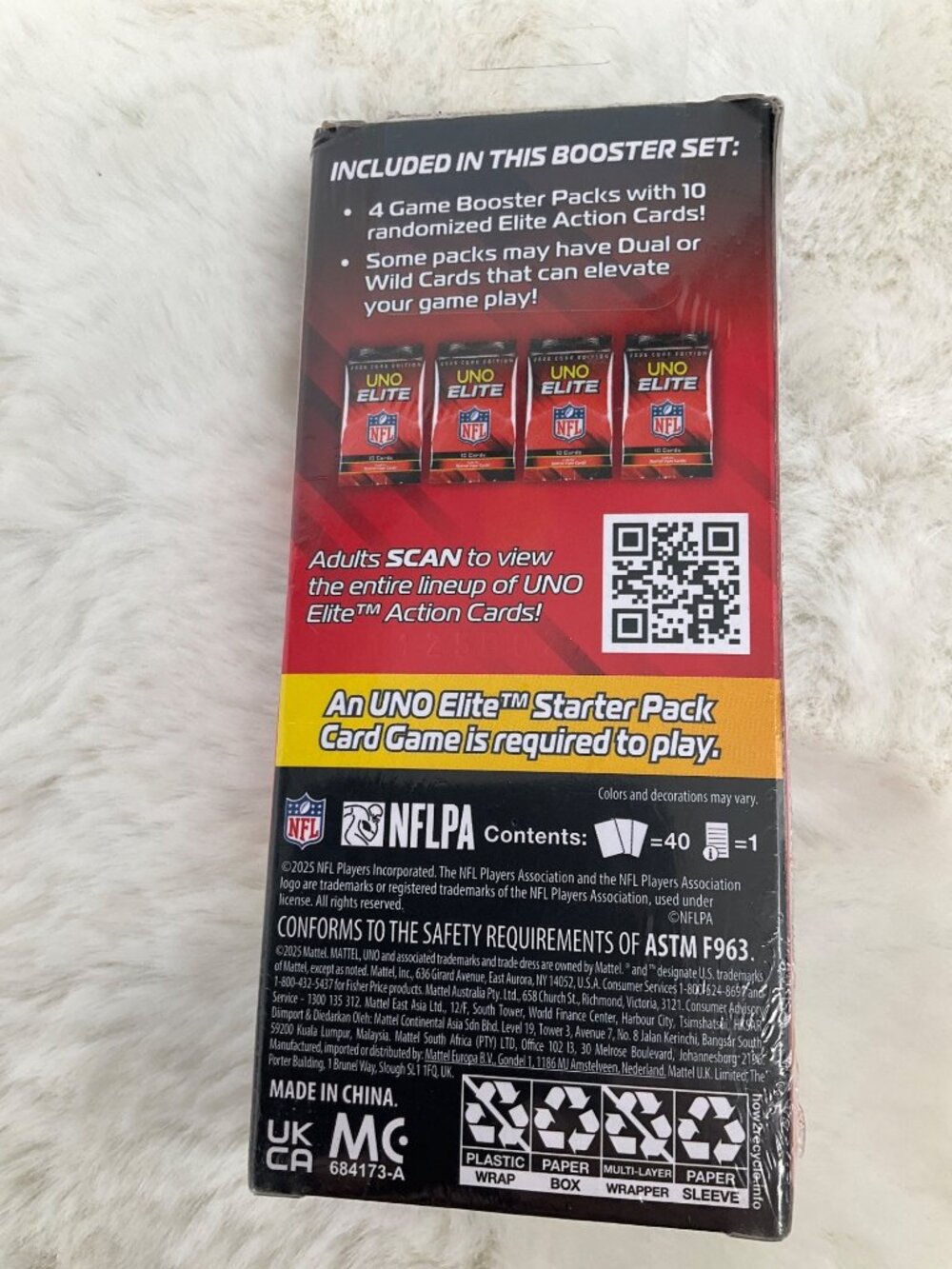 2025 UNO Elite NFL Core Edition Game Booster Set Plus 4 Packs 40 cards New seal - Picture 2 of 5